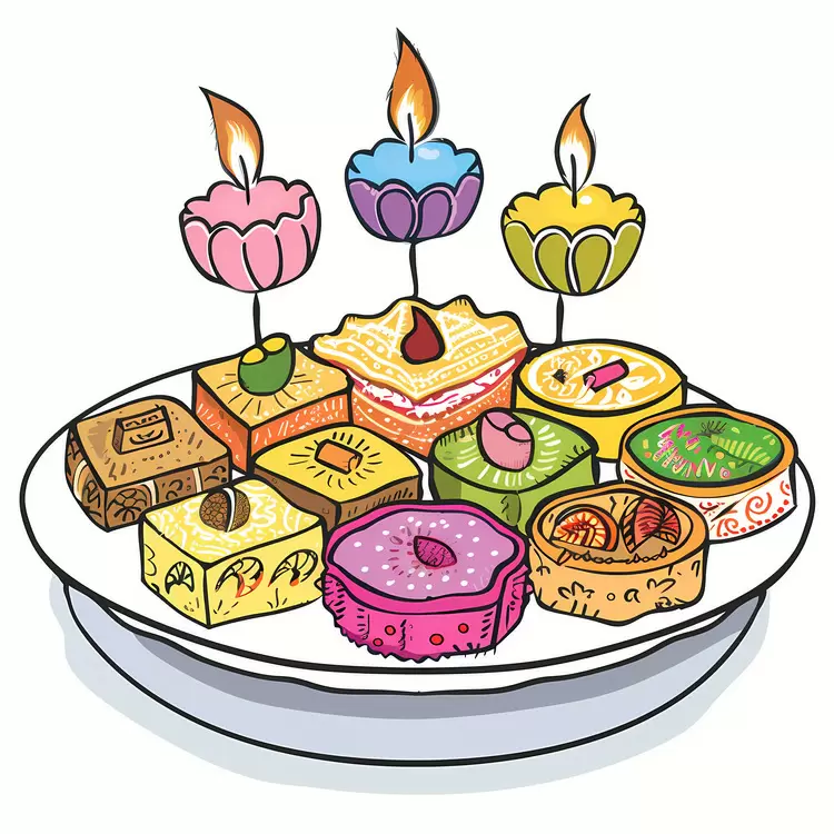 multicolored pastries multi layered desserts celebratory sweets Diwali Sweets sweet treats