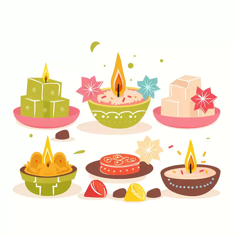 diwali decorations candle lantern rangoli design garland