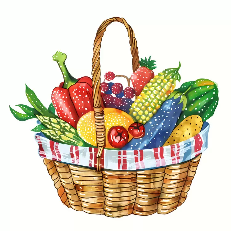 Healthy Fresh ingredients Nutritious Food Basket of groceries