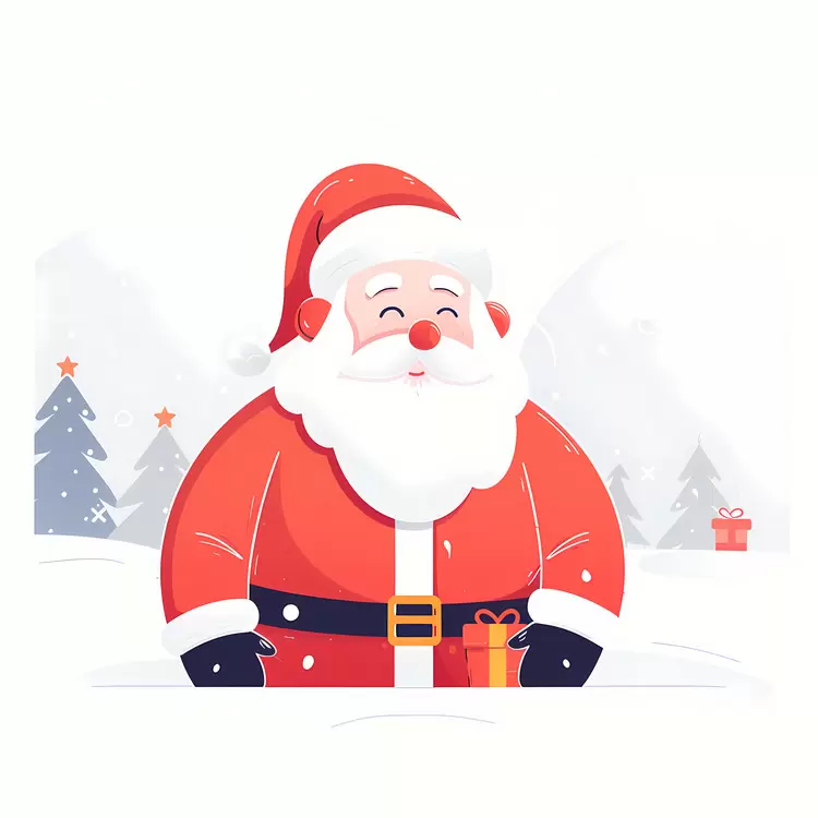 Santa Claus smiling gift festive