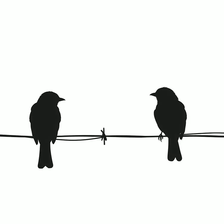 strong emotions binding romance birds sitting on a wire form