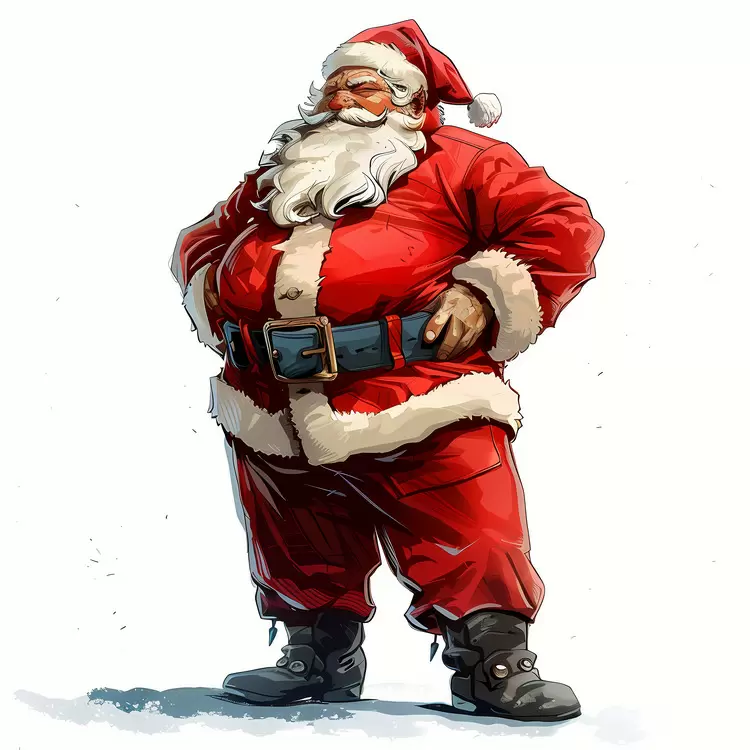 Festive Santa Claus Red suit Traditional Happy