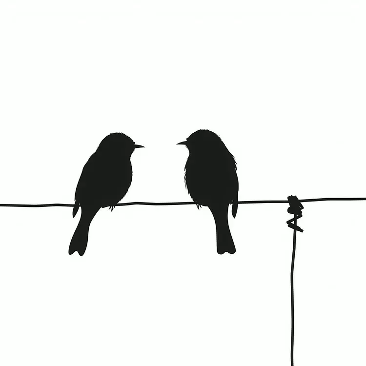 silhouette minimalist line art still life ink drawing