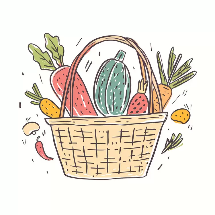 fruits food basket with vegetables Img wholesome