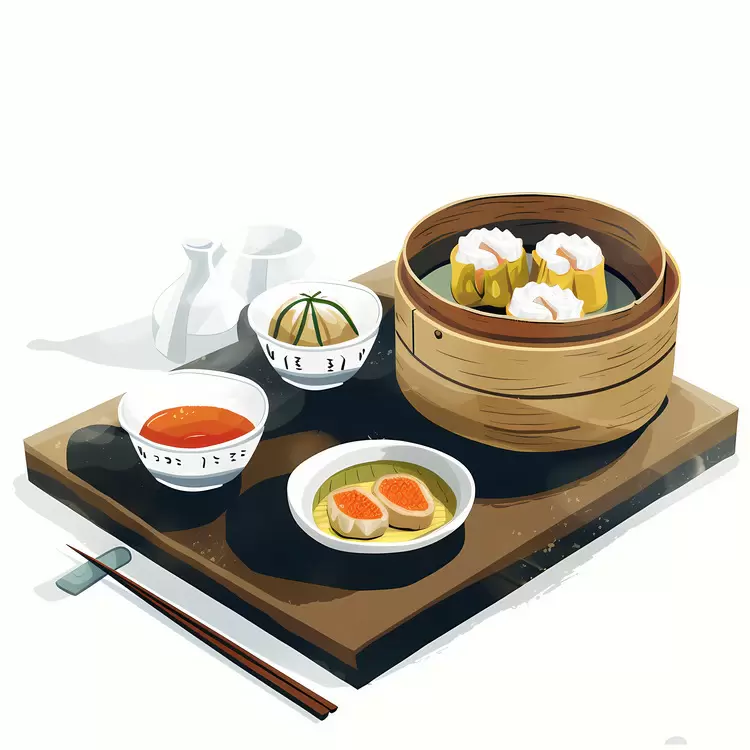 spicy sauce egg rolls noodles Chinese cuisine dumplings