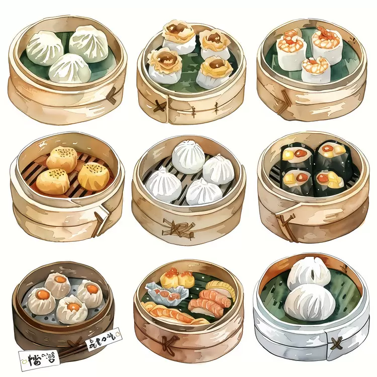 Rice noodle dishes Noodles Egg rolls Dim Sum Chicken dumplings