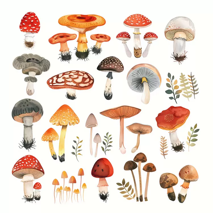 nature Mushrooms leaves greenery
