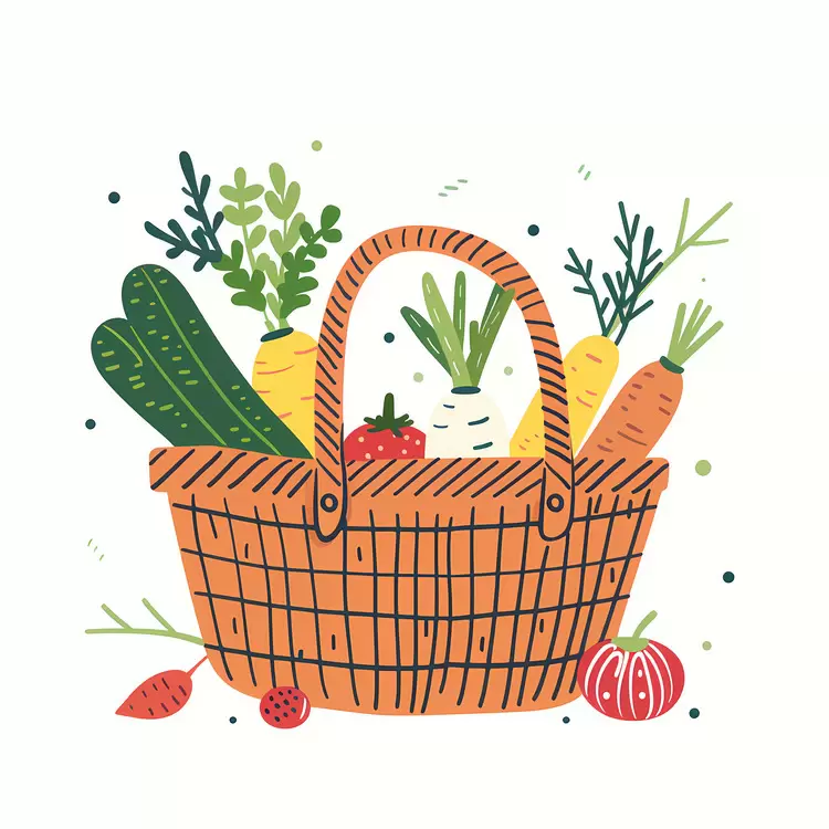 food wicker baskets fruits