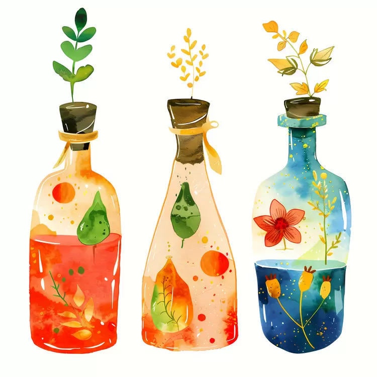 Plants Artwork Abstract magic potion Watercolor