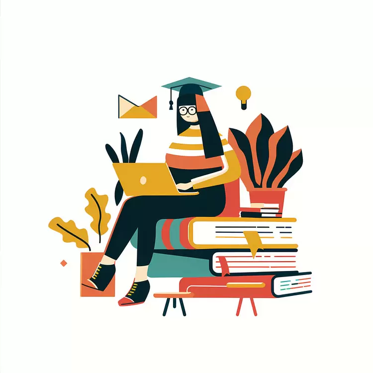 table Online Education woman home office plant