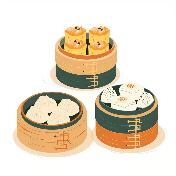 Chinese food chicken or shrimp Rice flour Steamed buns Dumplings