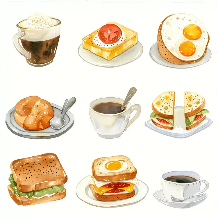 Eggs Toaster Milk Bread Breakfast