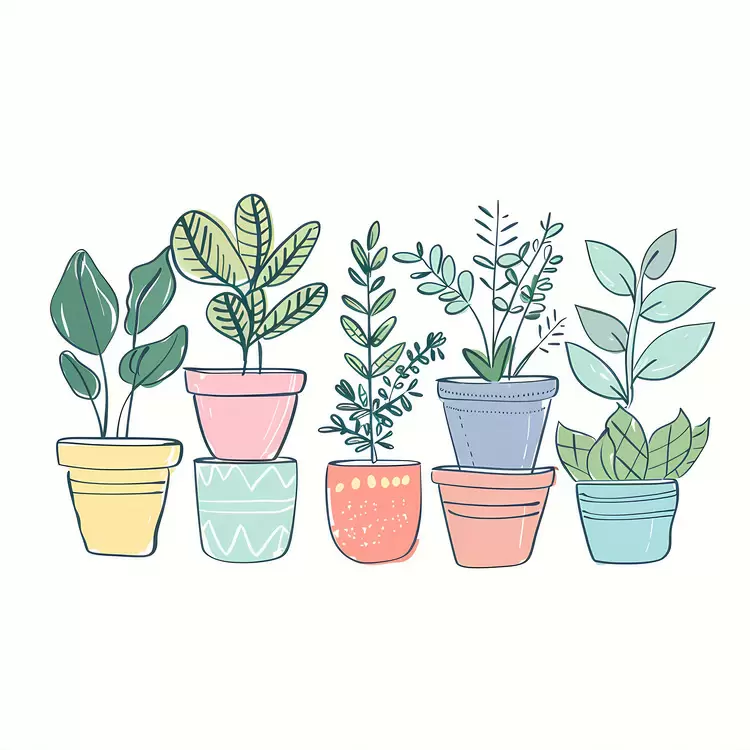 Hanging pots Floral Flower pot Green plants Botanical