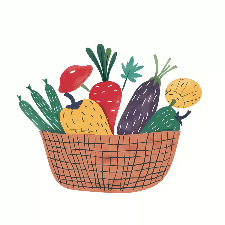 basket with vegetables Garden basket Summer fruits and vegetables Basket with fruit and vegetables