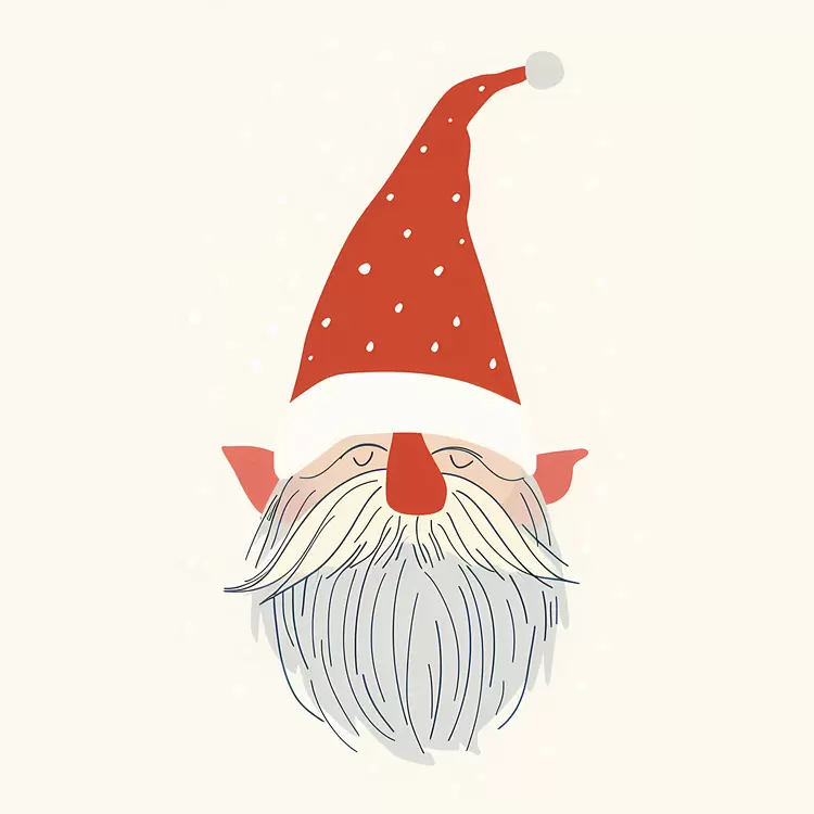 Cozy Bearded man Christmas gnome Warm