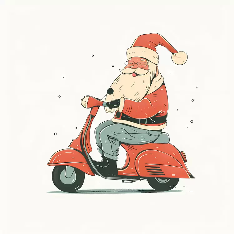 Holiday adventure Sleighing around the world Santa riding scooter Rudolph rides scooter Christmas in New York City
