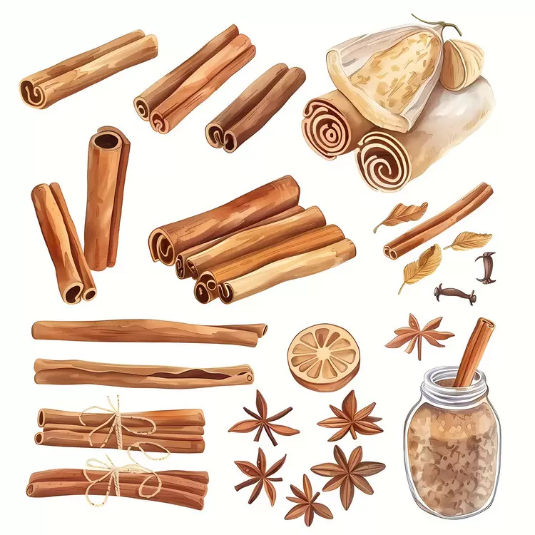 Paprika powder Spices cinnamon Nutmeg Cloves