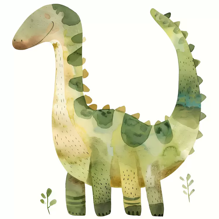 Whimsical Cartoon Dinosaur Green Cute