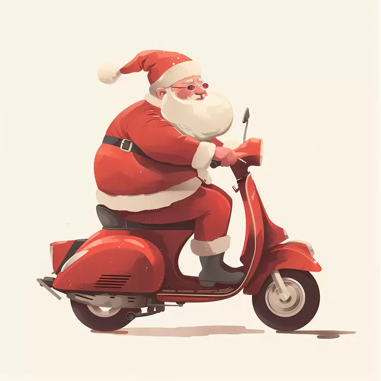 vintage illustration retro illustration vector illustration santa illustration riding a scooter