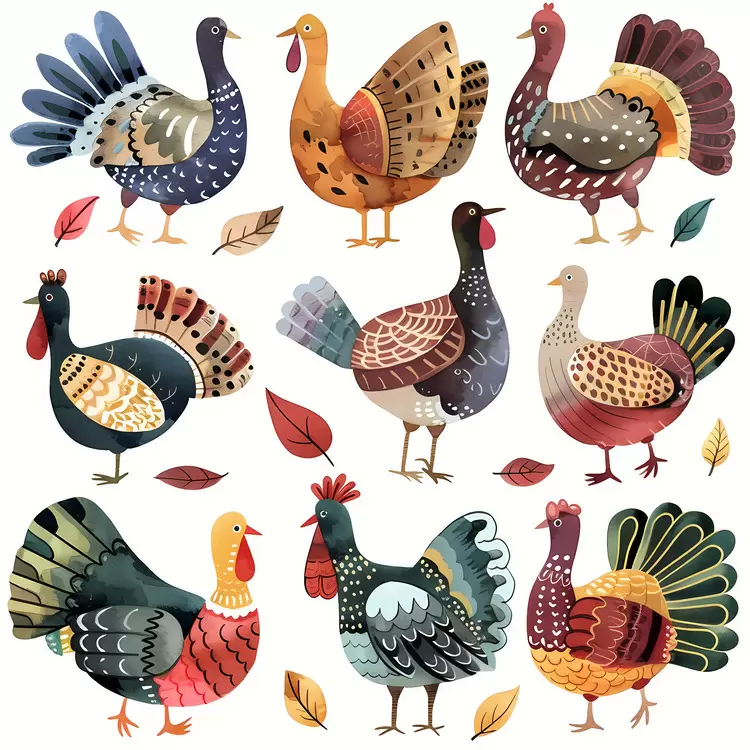 bird Thanksgiving turkey colorful large wild