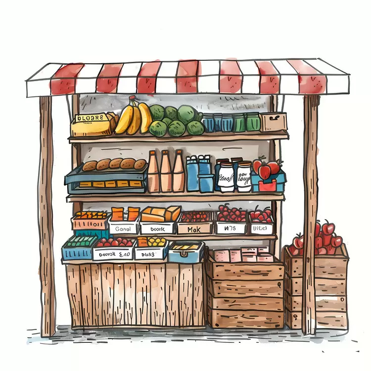 vending cart fruit and vegetable stand food marketplace small retail shop fresh produce stand