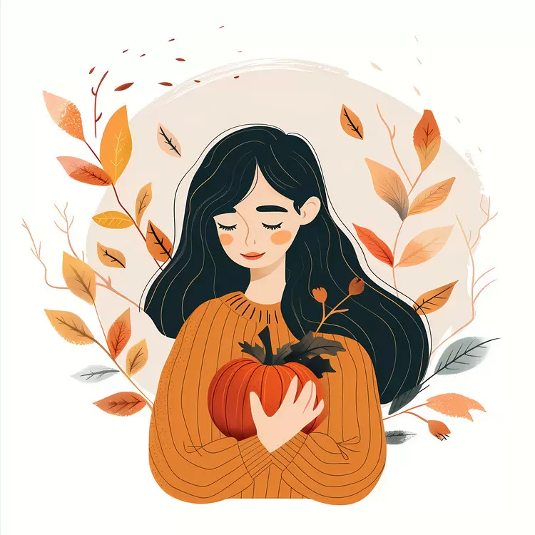 orange sweater nature autumn leaves foliage