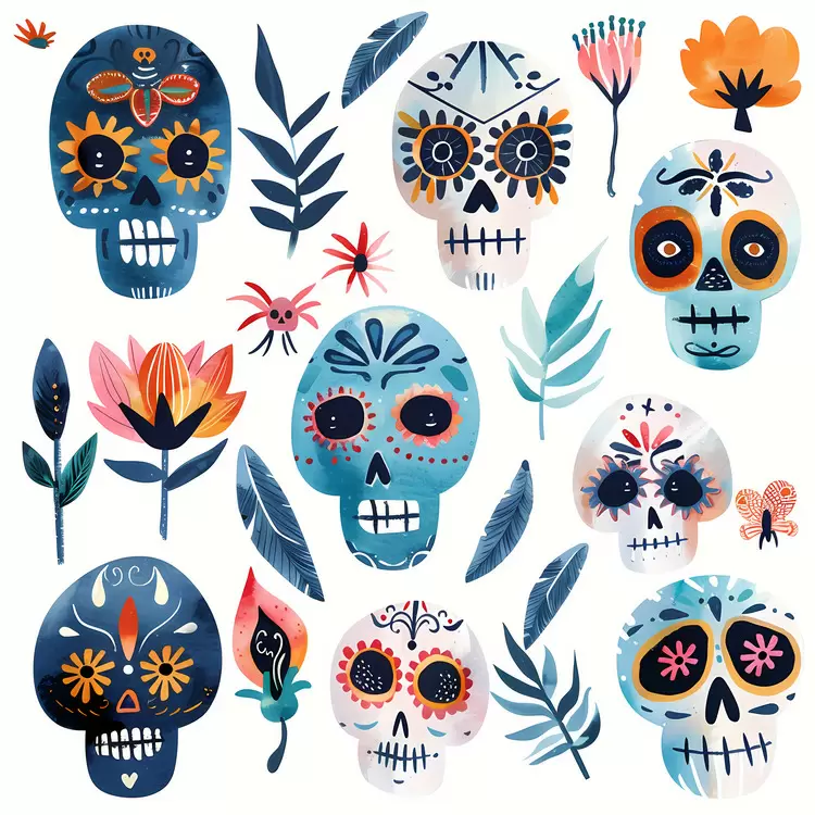 Sugar Skulls Creative Day of the Dead Whimsical