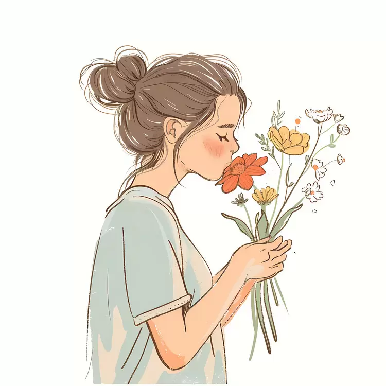 Wildflowers Romantic Greenery Daisies Natural