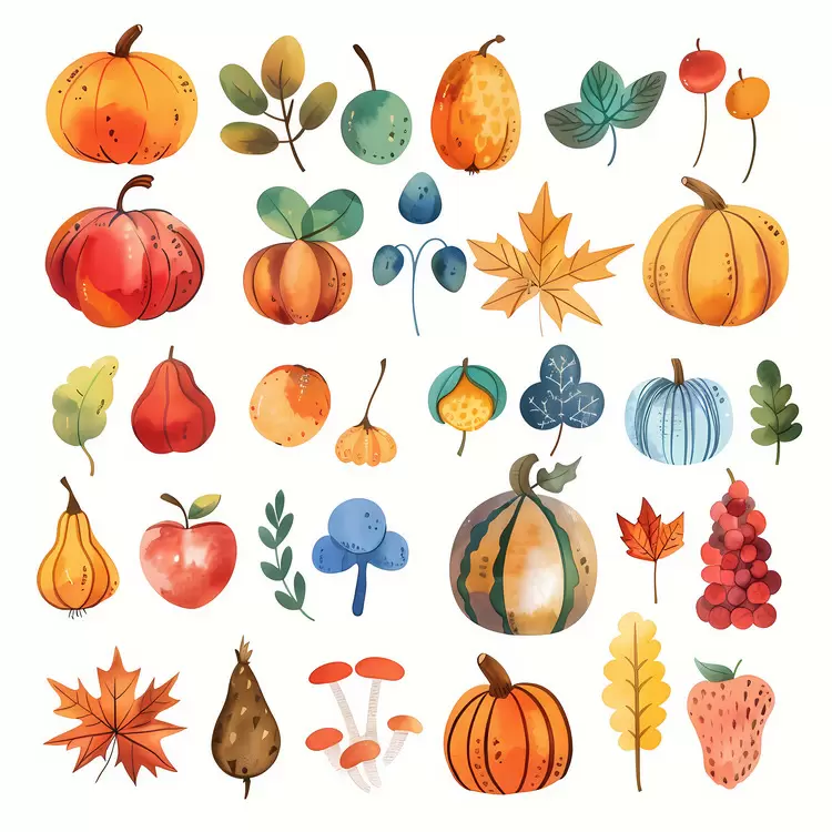 leaf acorn flower pear apple