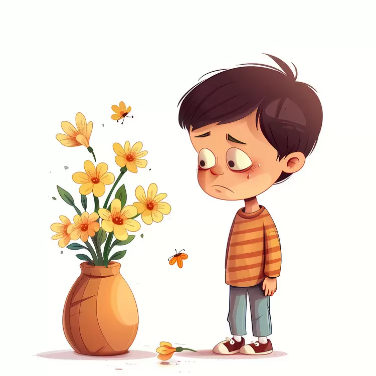 vase distressing melancholic petals yellow butterflies