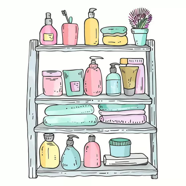 colorful bathroom shelf home decor shelves spa products