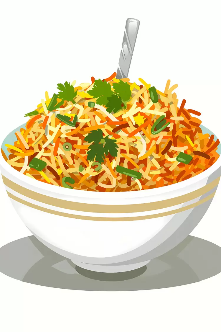 toppings garnish bowl rice biryani