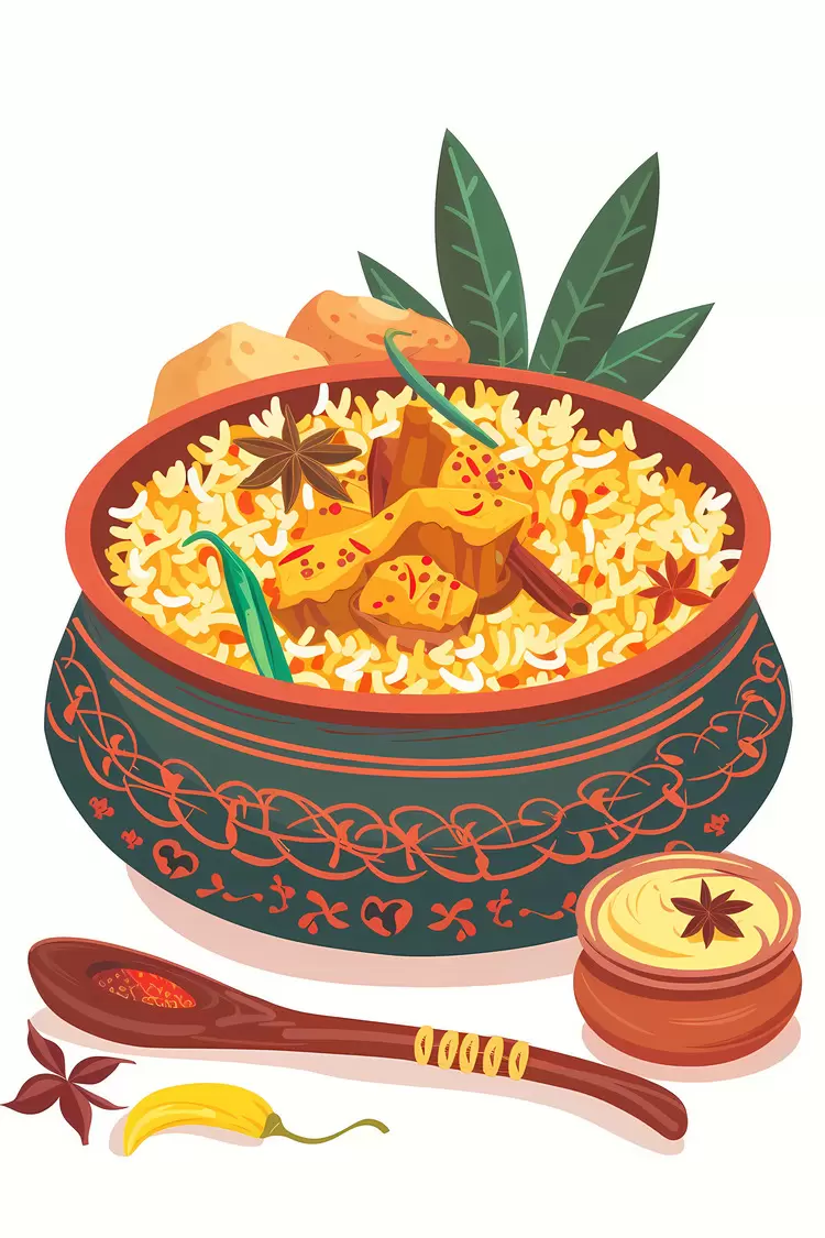 spices curry paneer masala biryani