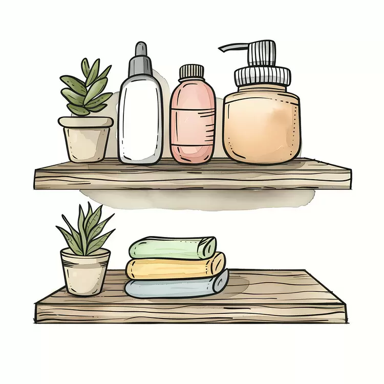 hand towel shower gel hygiene bathroom shelf