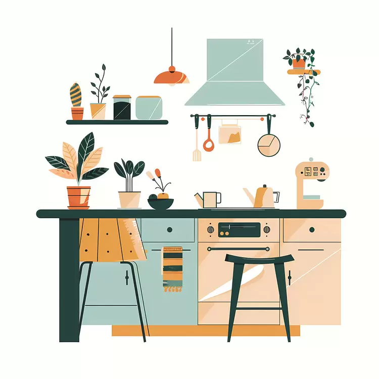 homey kitchen appliances plants modern
