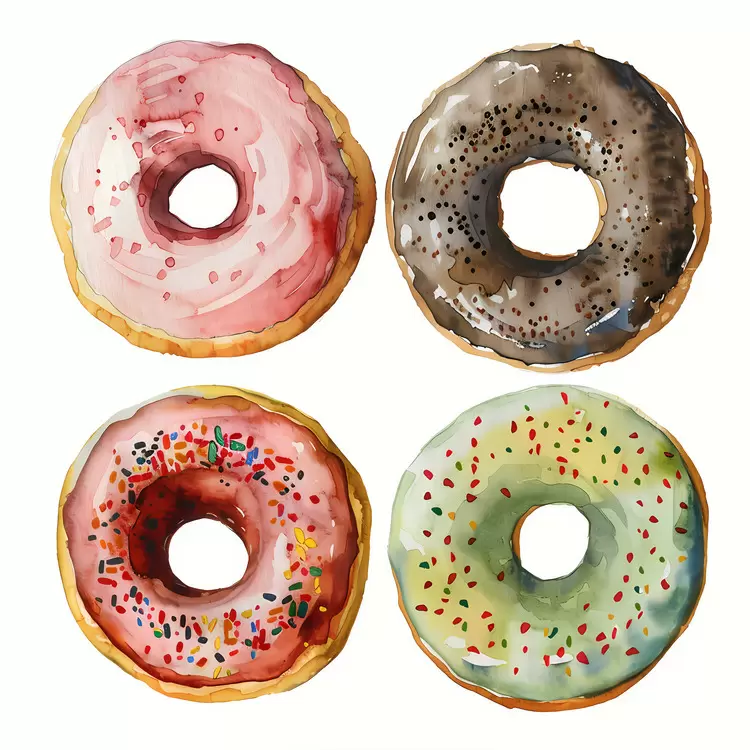 glaze round watercolor yummy bite-sized