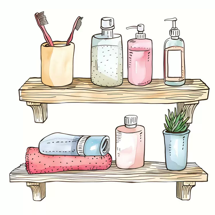 Razor bathroom shelf Shower gel Conditioner Hand soap