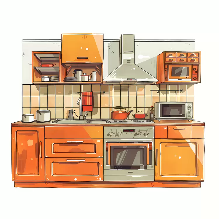 refrigerator cooking utensils kitchen appliances sink