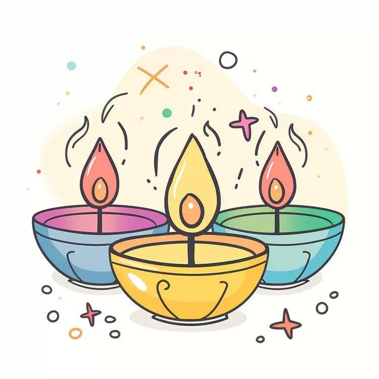 Indian festival of lights Diwali Festival Rangoli design Candle lanterns