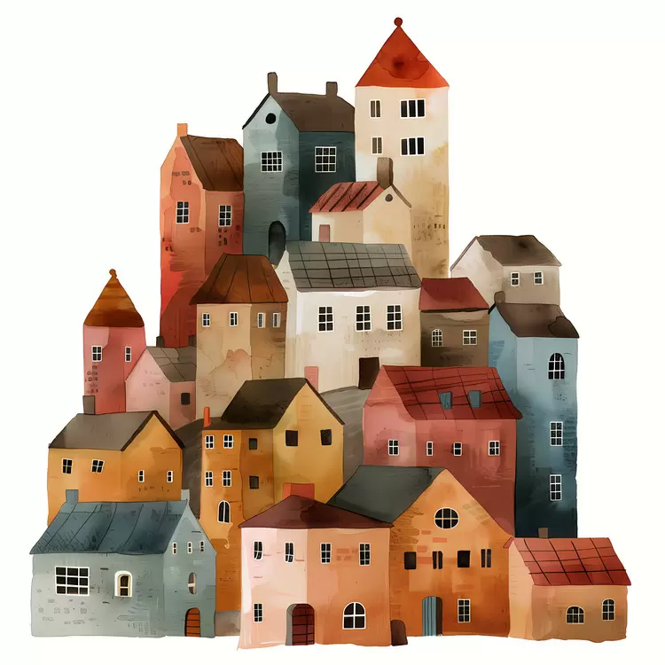 Architecture Painted Building Houses Town