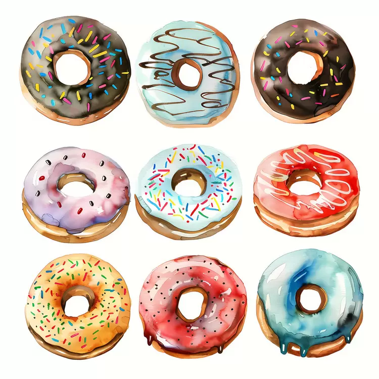 Glazed finish Sweet treats Waterslides Doughnuts Delicious taste