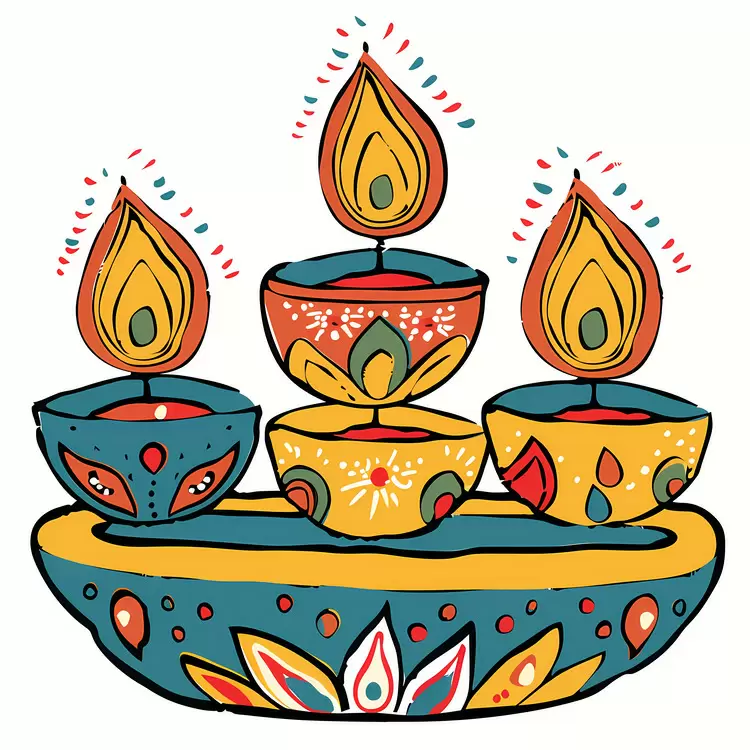 India Hindu festival Happy holiday Festival of Lights Candle stand