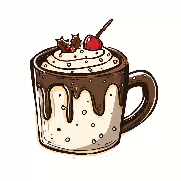 whipped cream mocha chocolate vanilla Christmas dessert mug