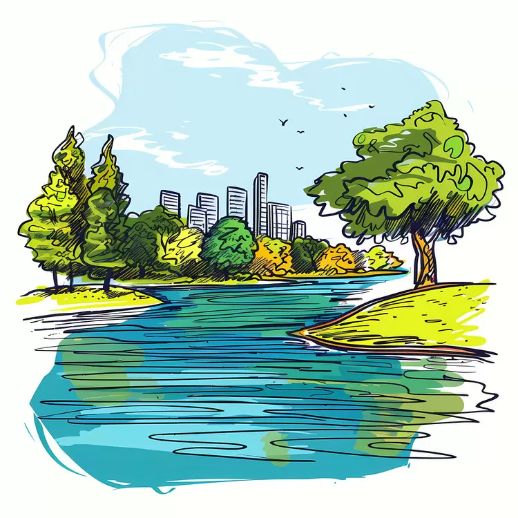 landscape rocks skyline trees scenery