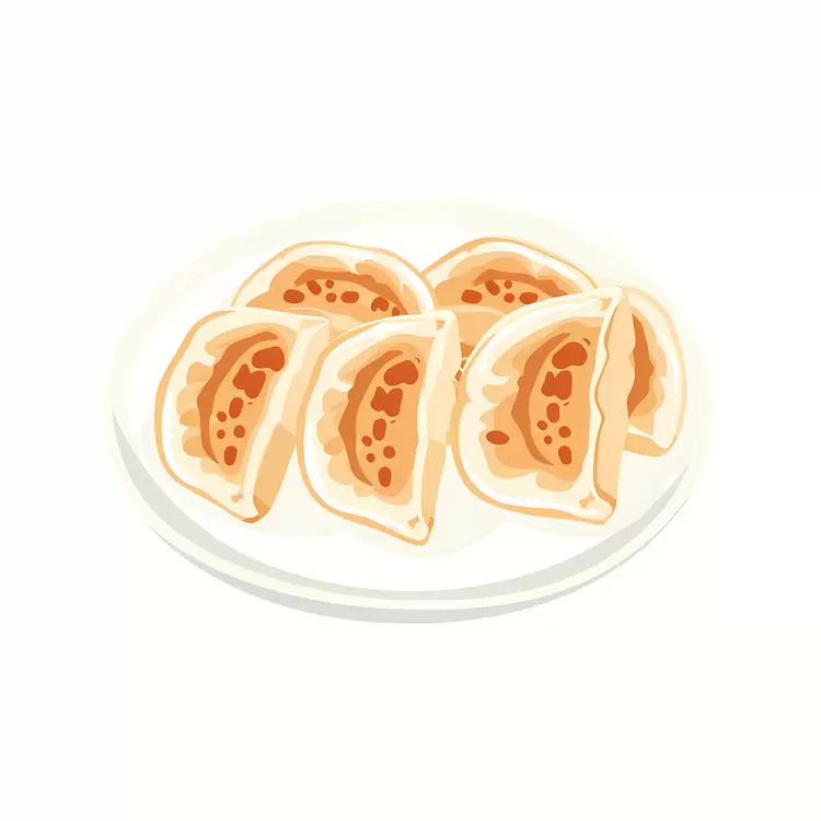 White Round Clean Paper Japanese Gyoza