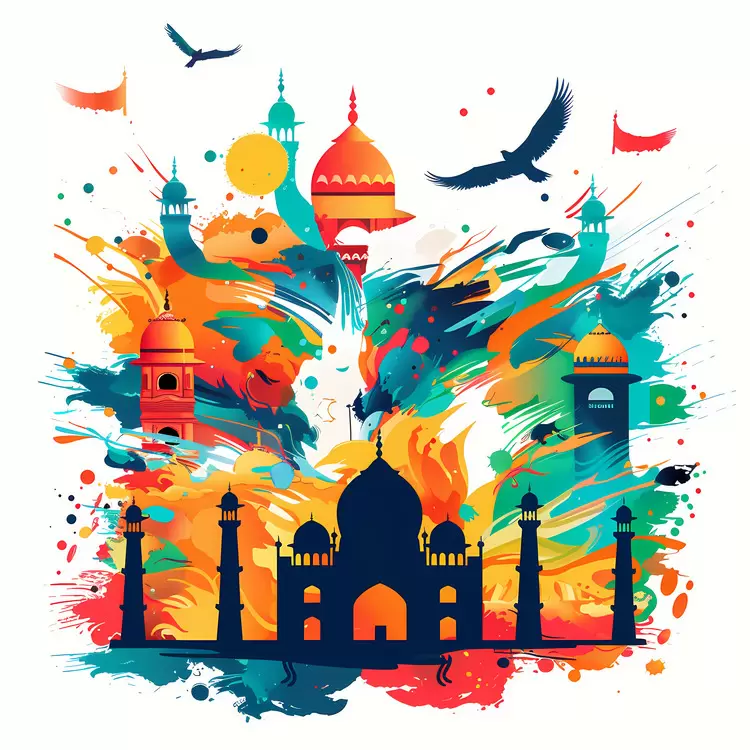 Indian Independence Day mosque painting cultural