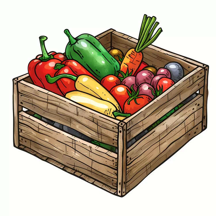 Fresh Vegetable Crate Lettuce Spinach Peppers Tomatoes