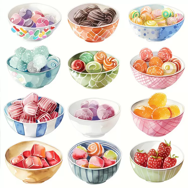 delicious mouthwatering candy bowl img colorful