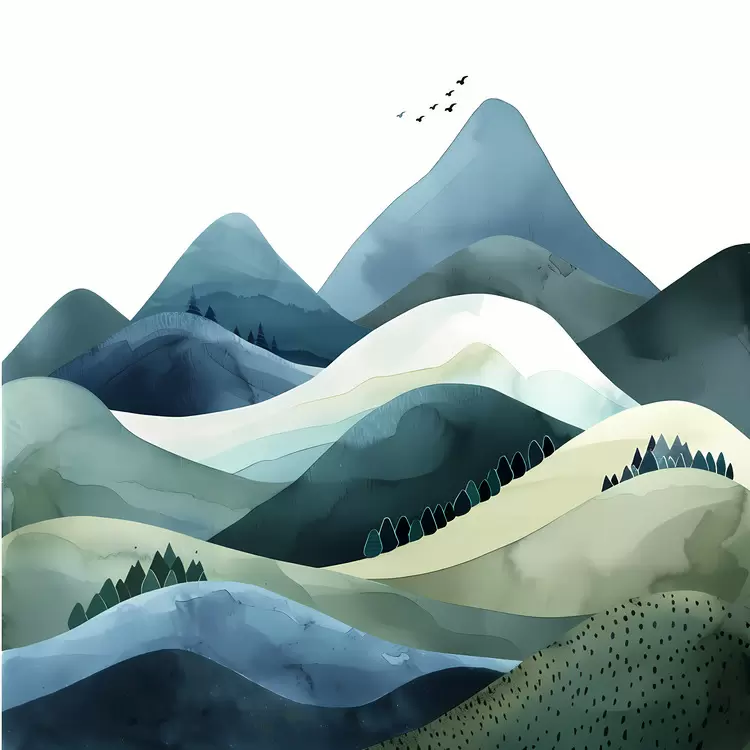 Mountains and Trees Mountain Scene Nature Mountainous hills