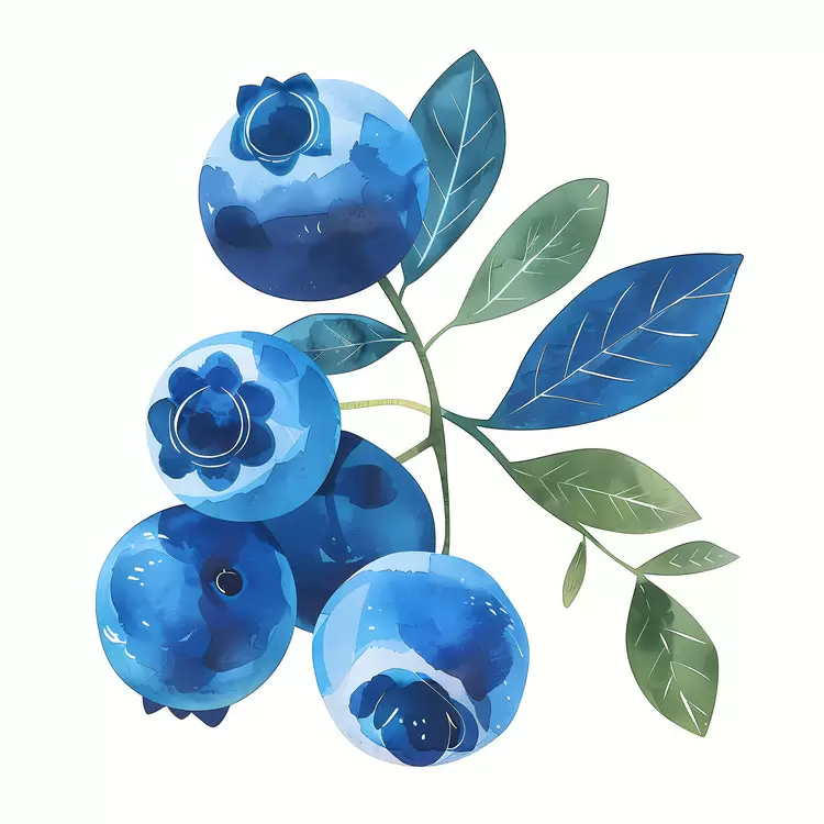 Watercolor Healthy Nature's treasure Blueberry Fresh